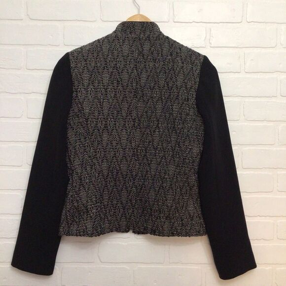 MARIO Serrani Italy blazer wool blend Italian designer size 4 black white - Picture 2 of 13